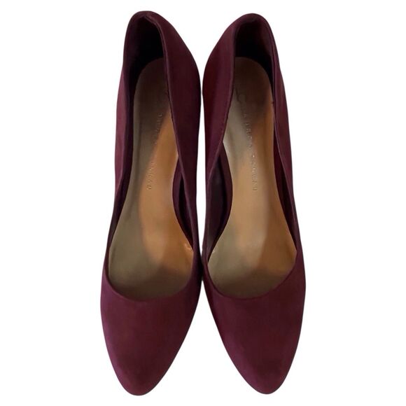 LC Lauren Conrad Blossom Womens Wine Dark Suede 4 Inch Heels Pumps Size 7.5M - Picture 7 of 12